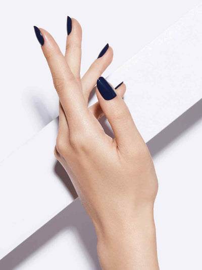 Cool toned navy blue, Full coverage, Light