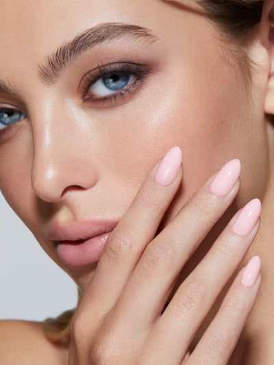 light pink almond nails
