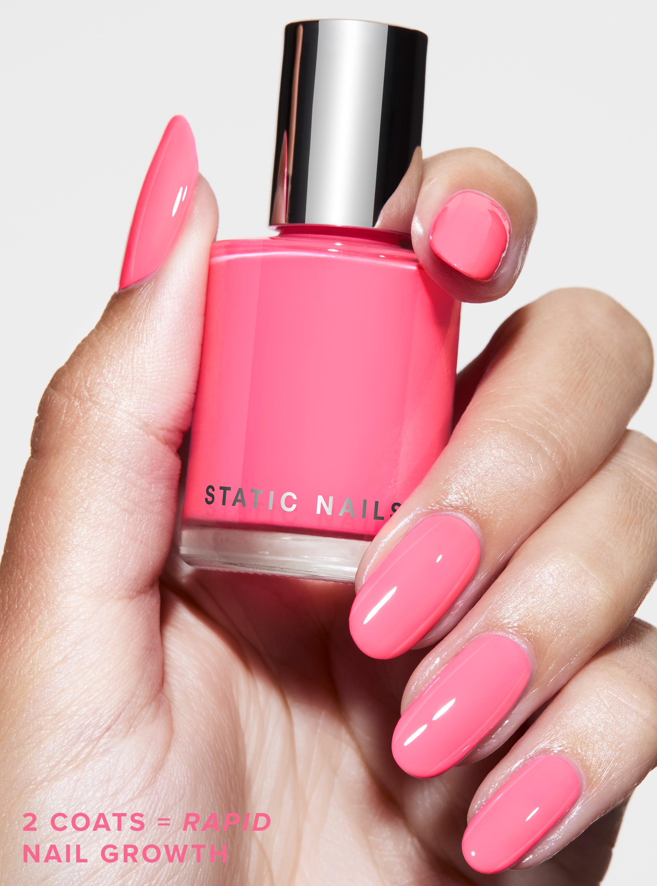  neon pink treatment nail polish for longer stronger nails clinically proven quick dry nail polish