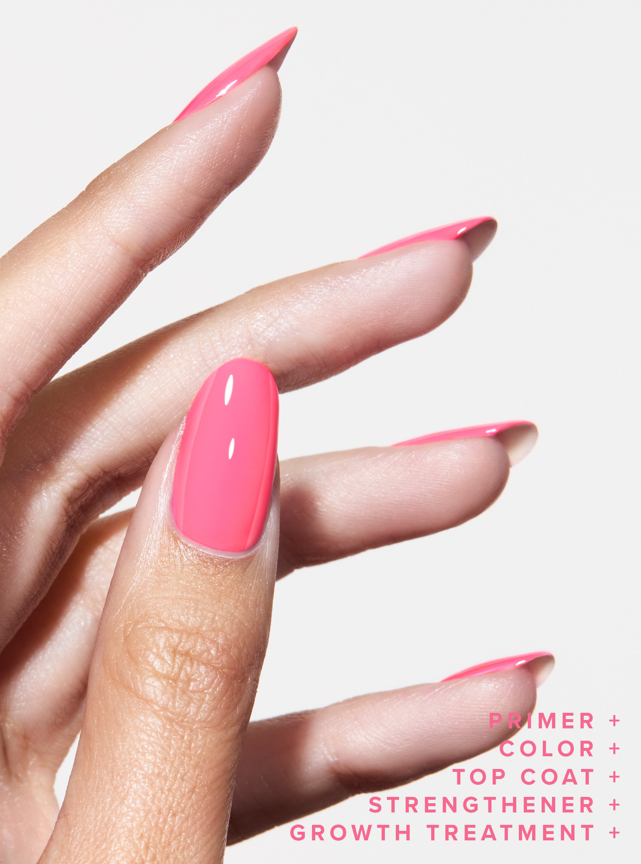  neon pink treatment nail polish for longer stronger nails clinically proven quick dry nail polish