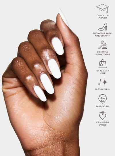 MONACO FLORA 5-IN-1 RAPID GROWTH NAIL TREATMENTBest performing treatment nail polish, long lasting and clinically proven to create longer, stronger nails. One step nail polish. 

White nail polish, best nail polish color for a summer white
