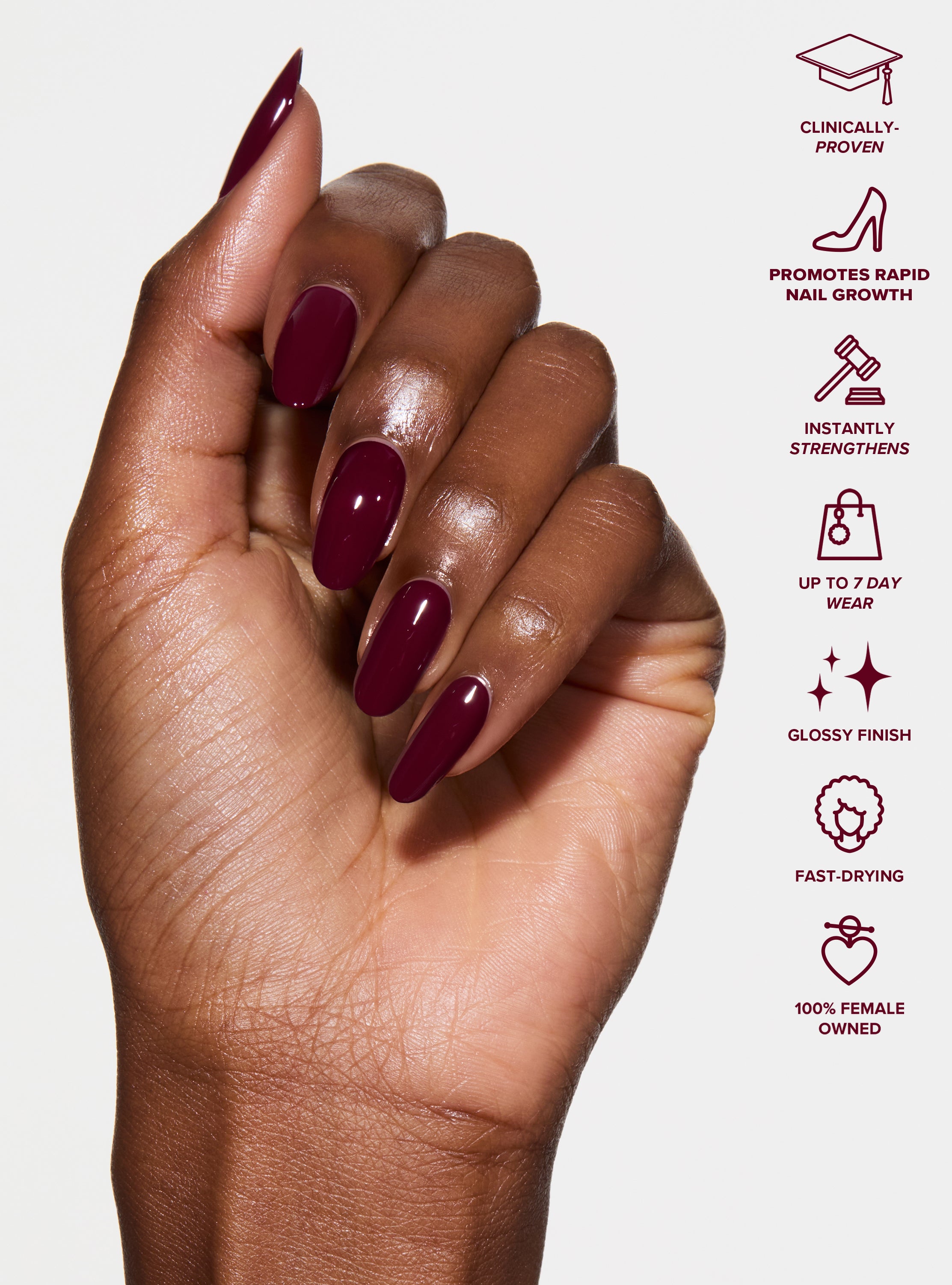 plum red nail polish