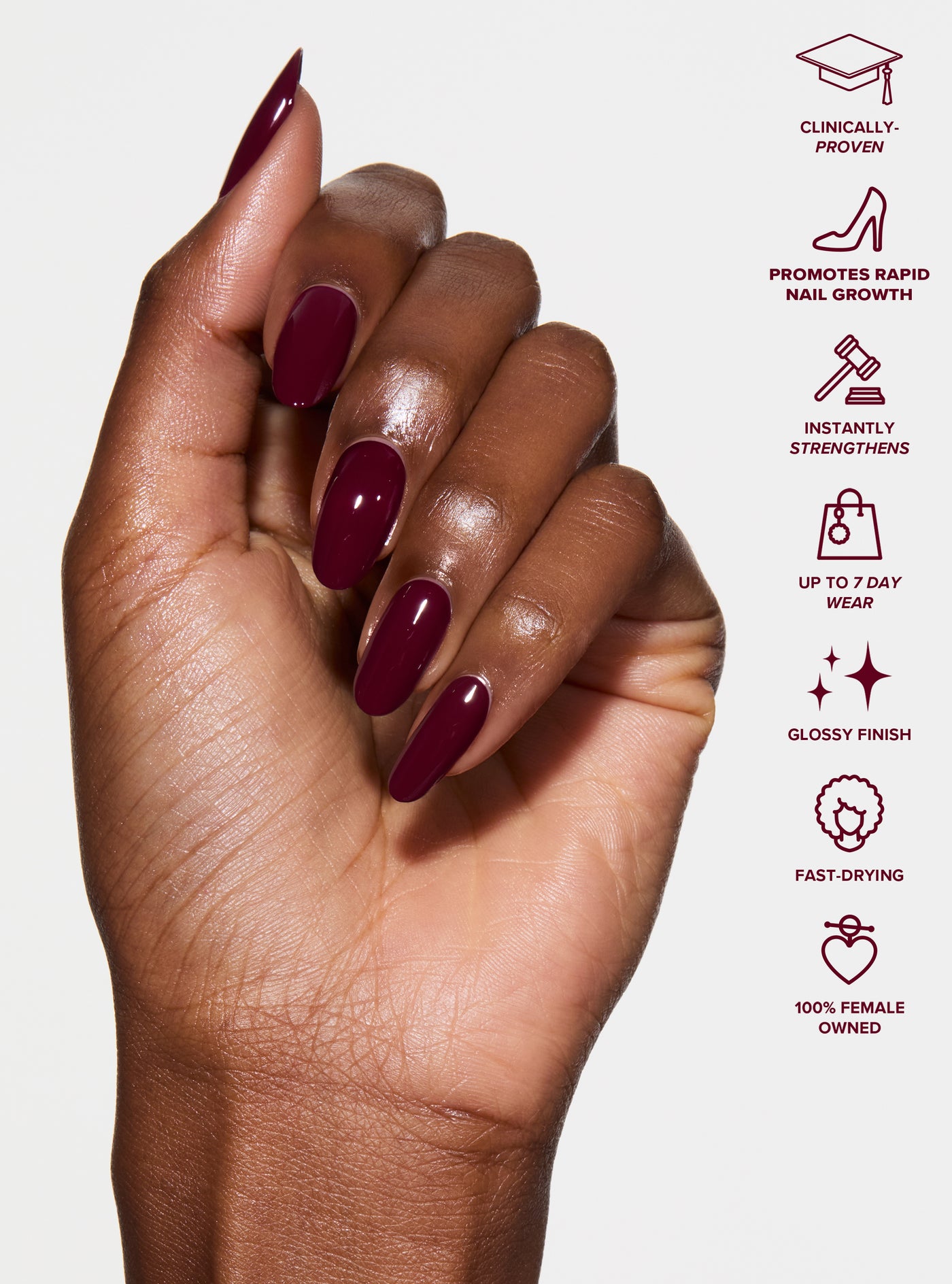 plum red nail polish