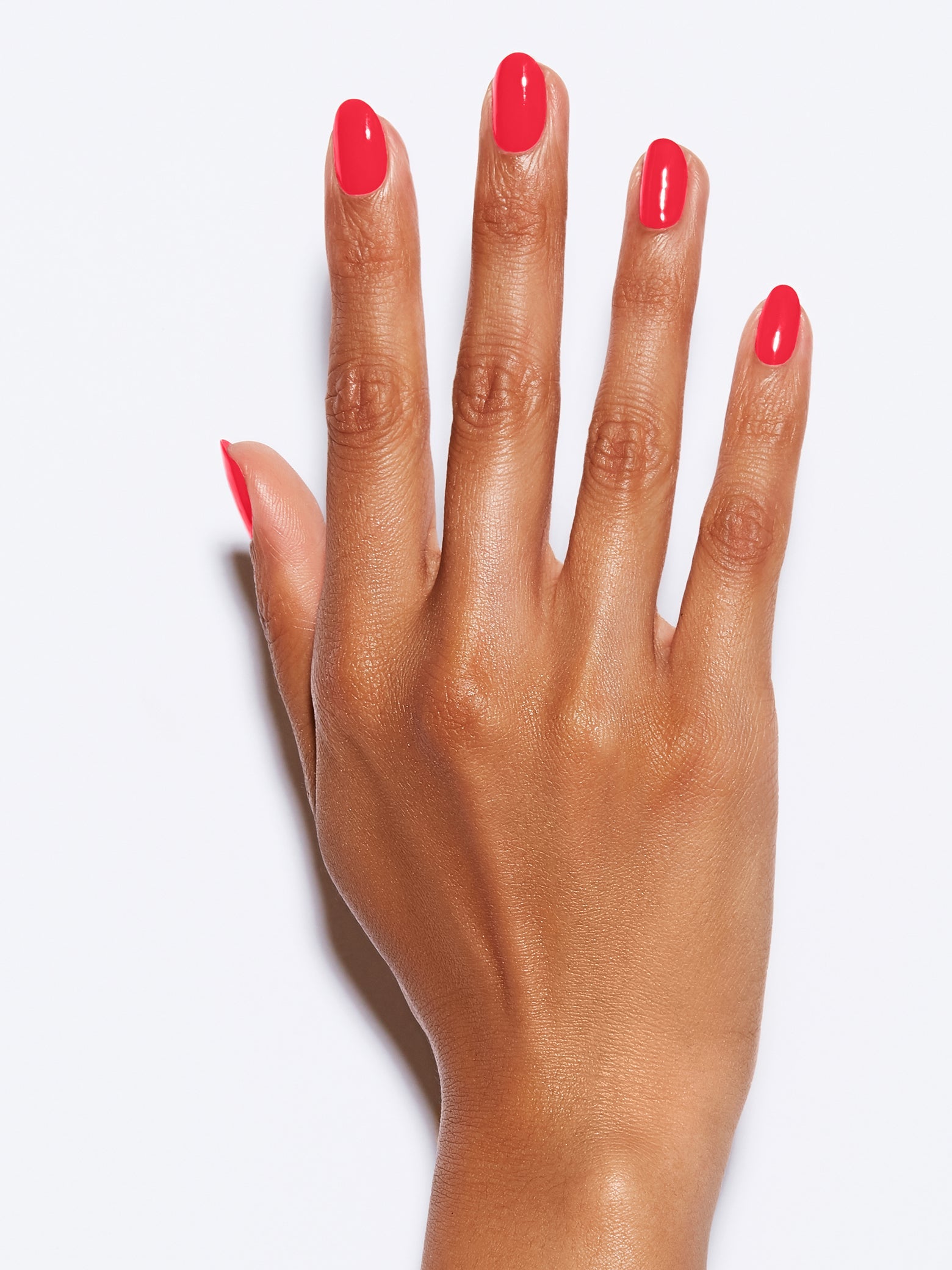 Full bodied neon watermelon red, Full coverage, Medium