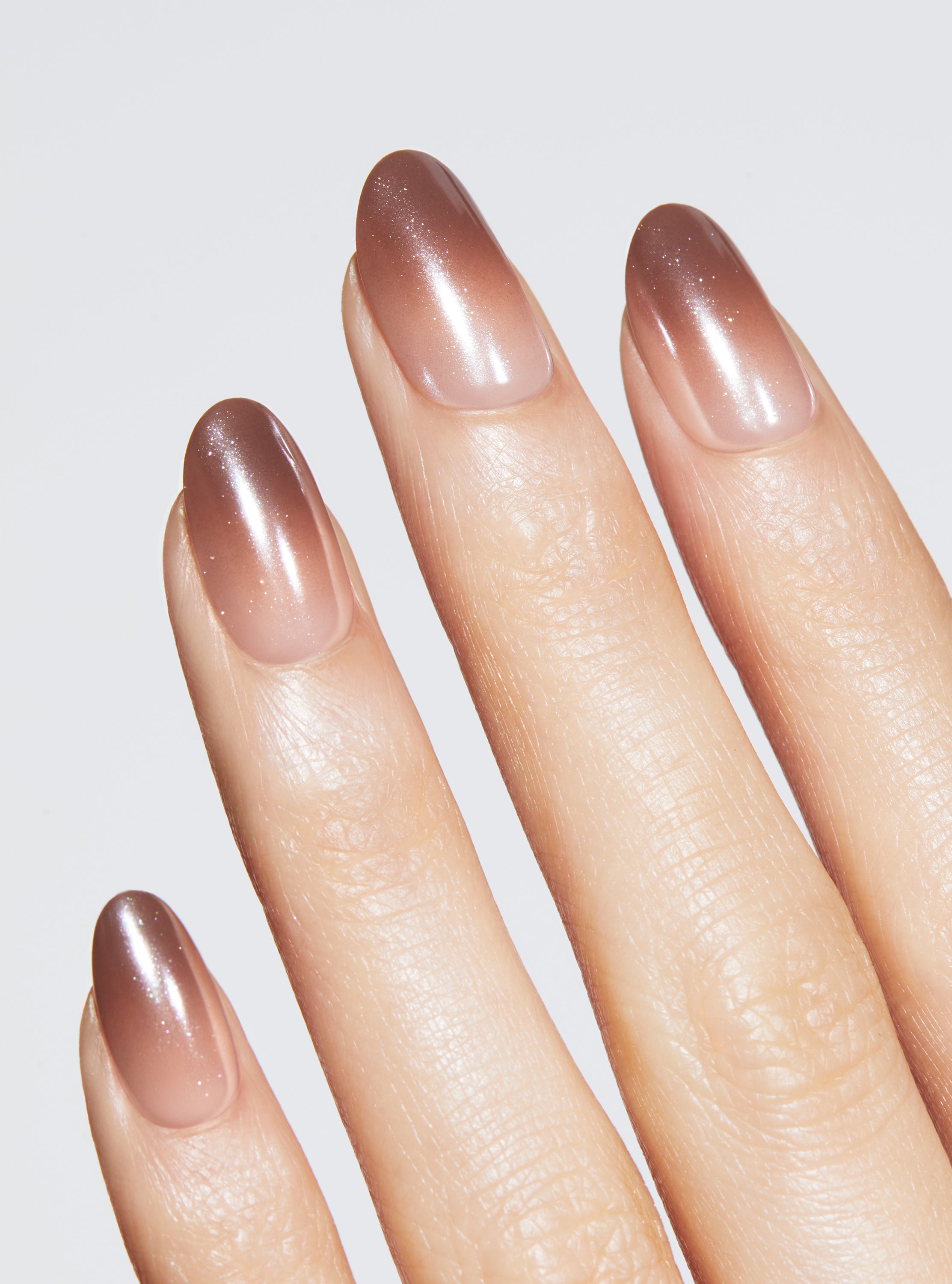 ombre glazed french nude brown manicure