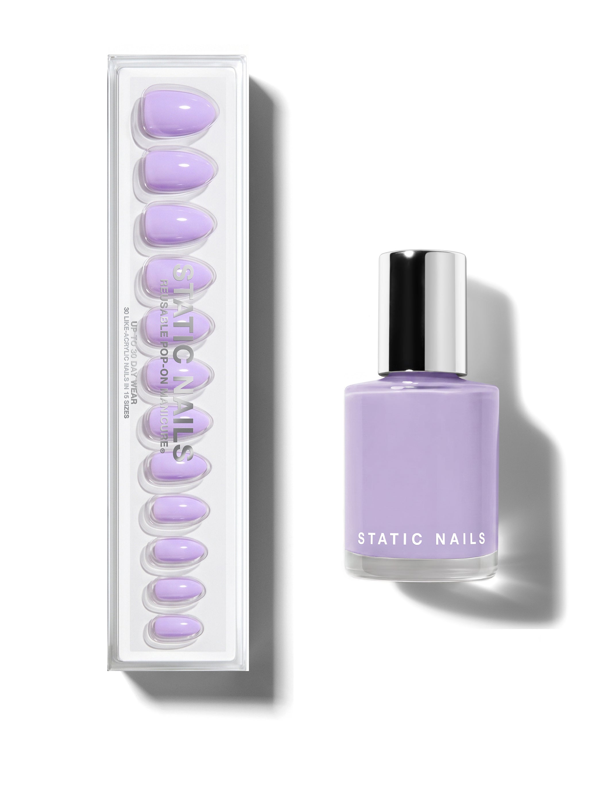 purple love letter nail polish and pop-on nail set