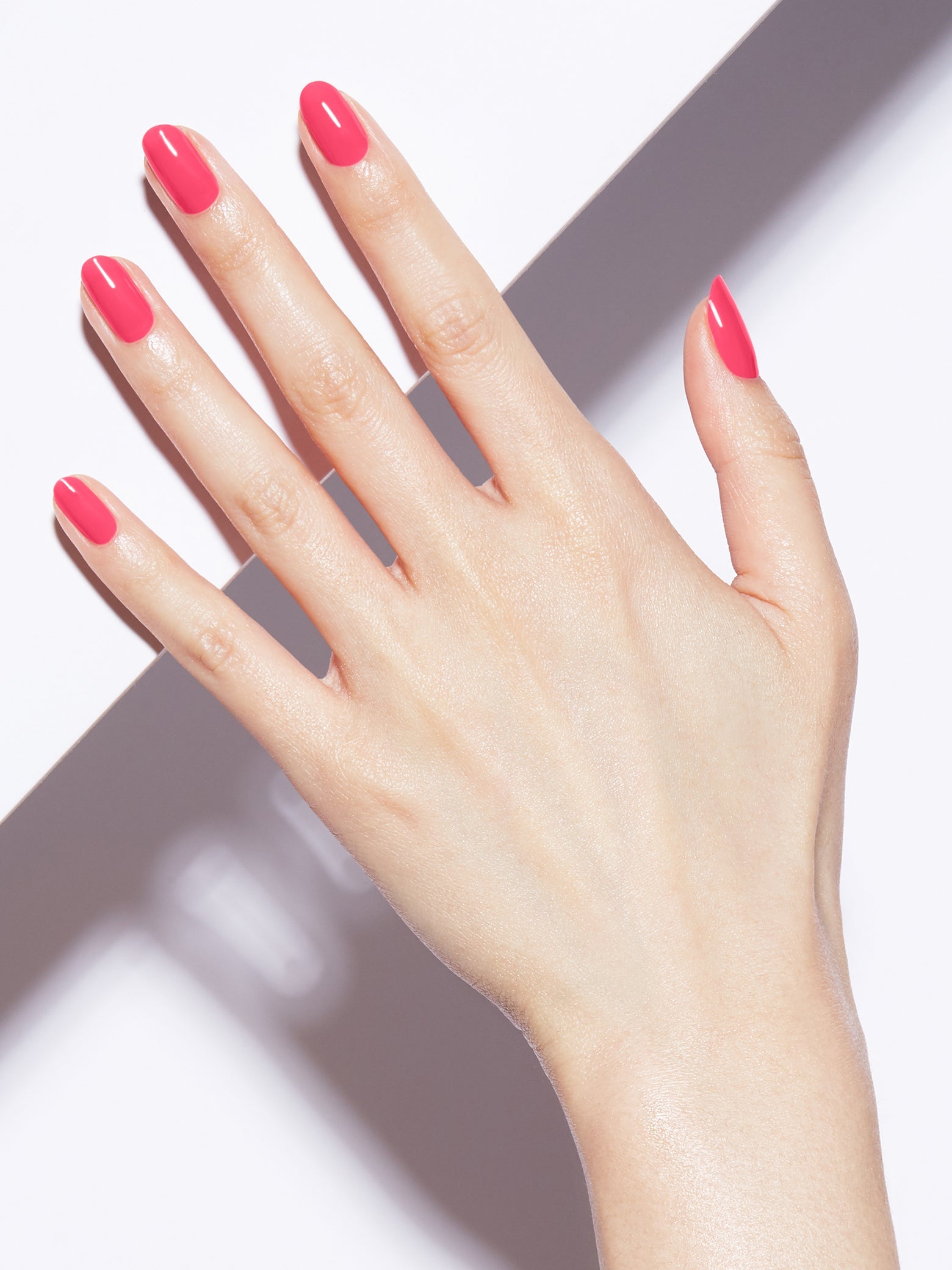 Bright coral pink, Full coverage, Light