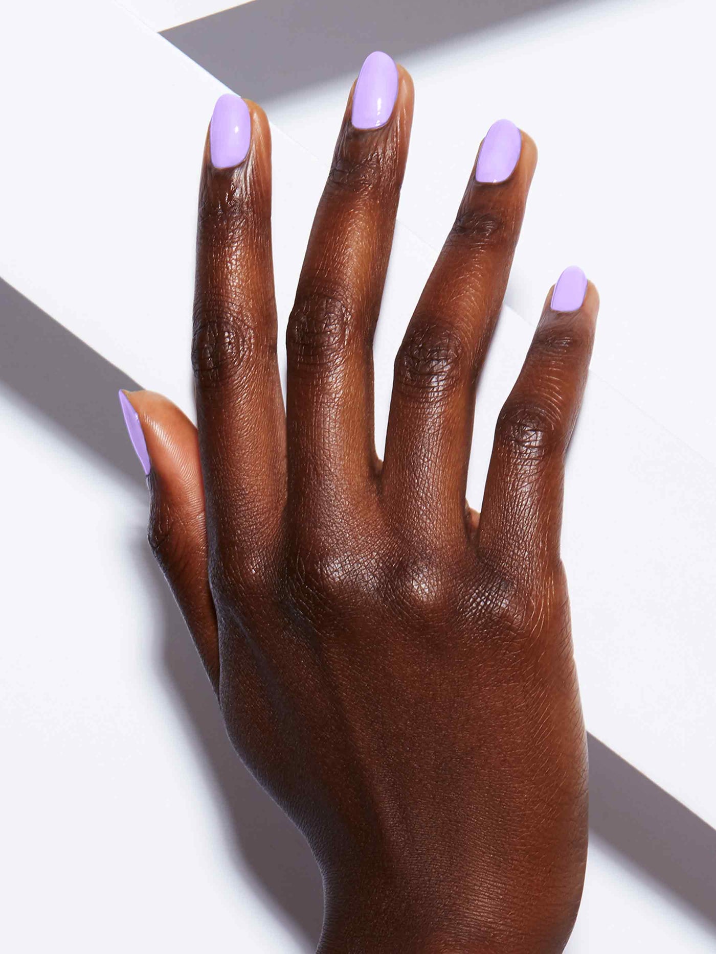 Neon pastel purple full-coverage nail polish, Deep