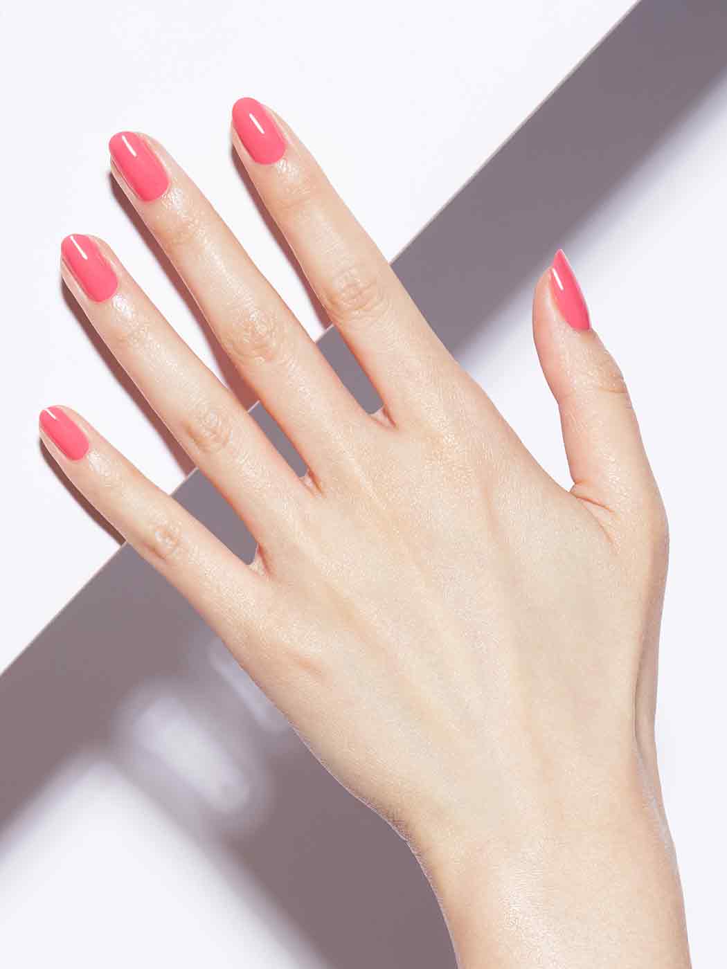Bright pink coral , Full coverage, Light