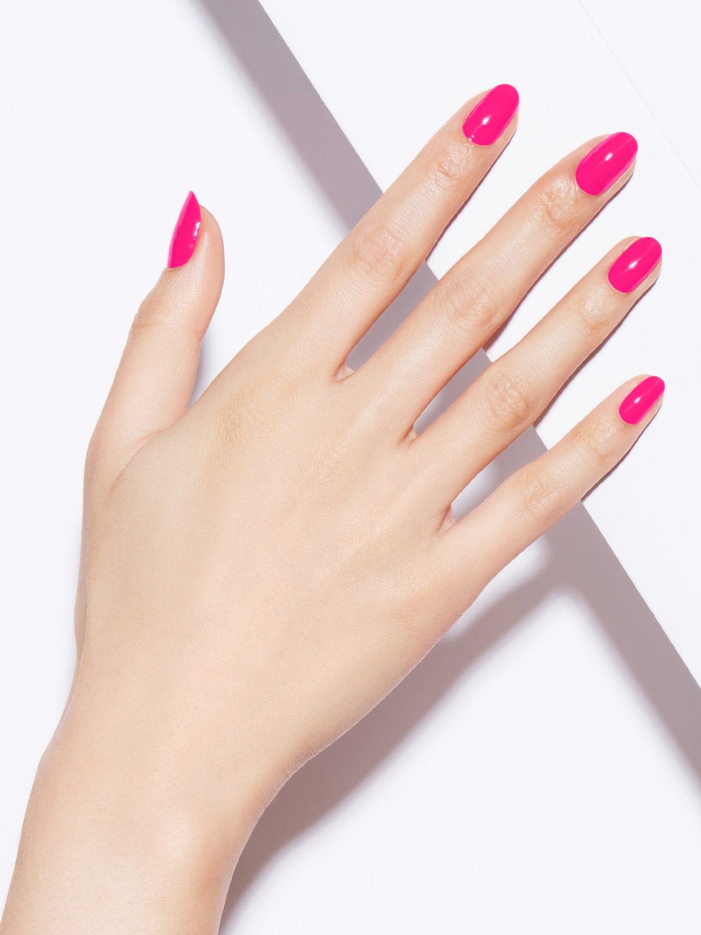 Full bodied neon pink, Full coverage, Light