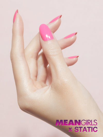 MEAN GIRLS X STATIC JE VEUX RETOURNER MA CHEMISE ROSE !Medium pink nail polish, Light,