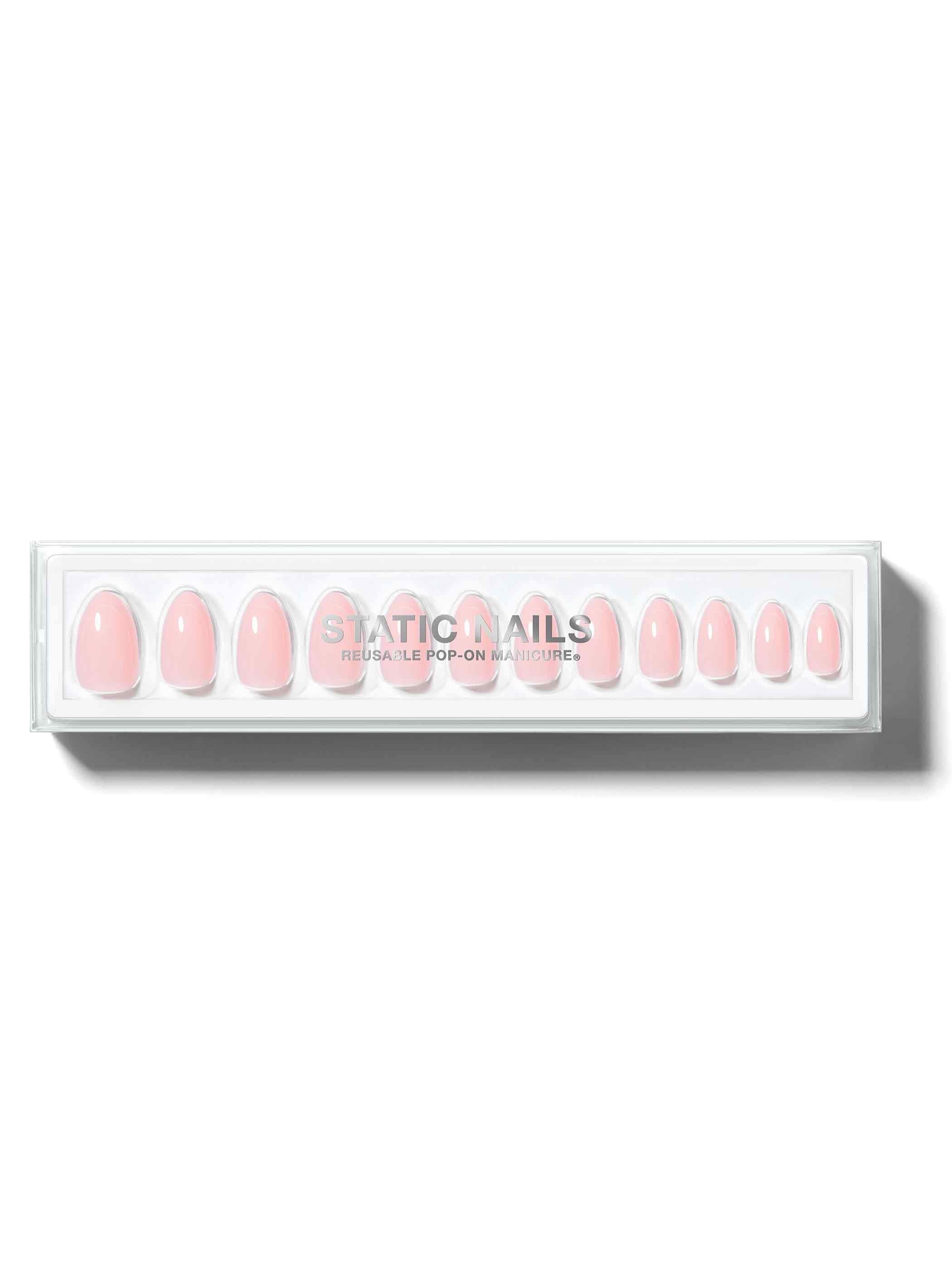 Multi Award-Winning Reusable Pop-On Manicures® in Delicate Pink Short  Almond – STATIC NAILS